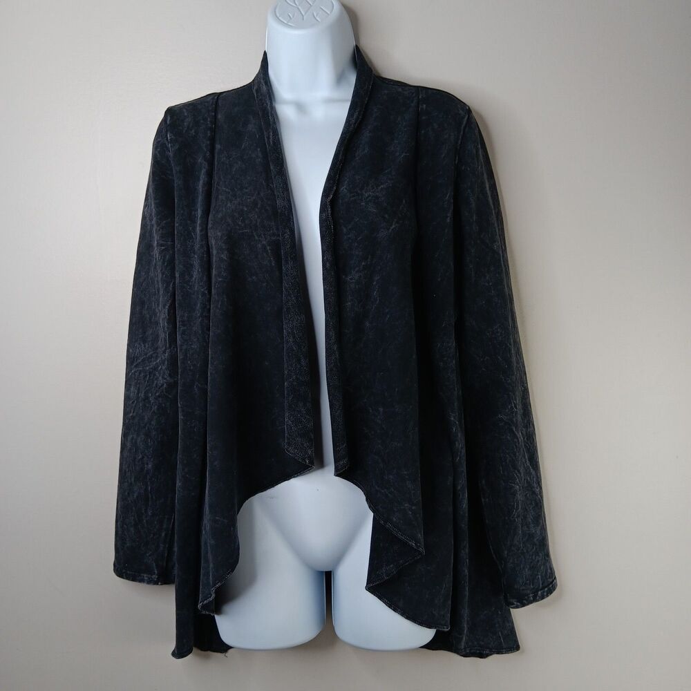 Testimony Los Angeles Jacket Womens Small Open Front French Terry Black Festival